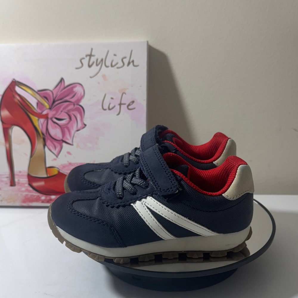 Carter's Unisex-Child Bailey Navy and White Kids Sneakers - Toddlers Size 9